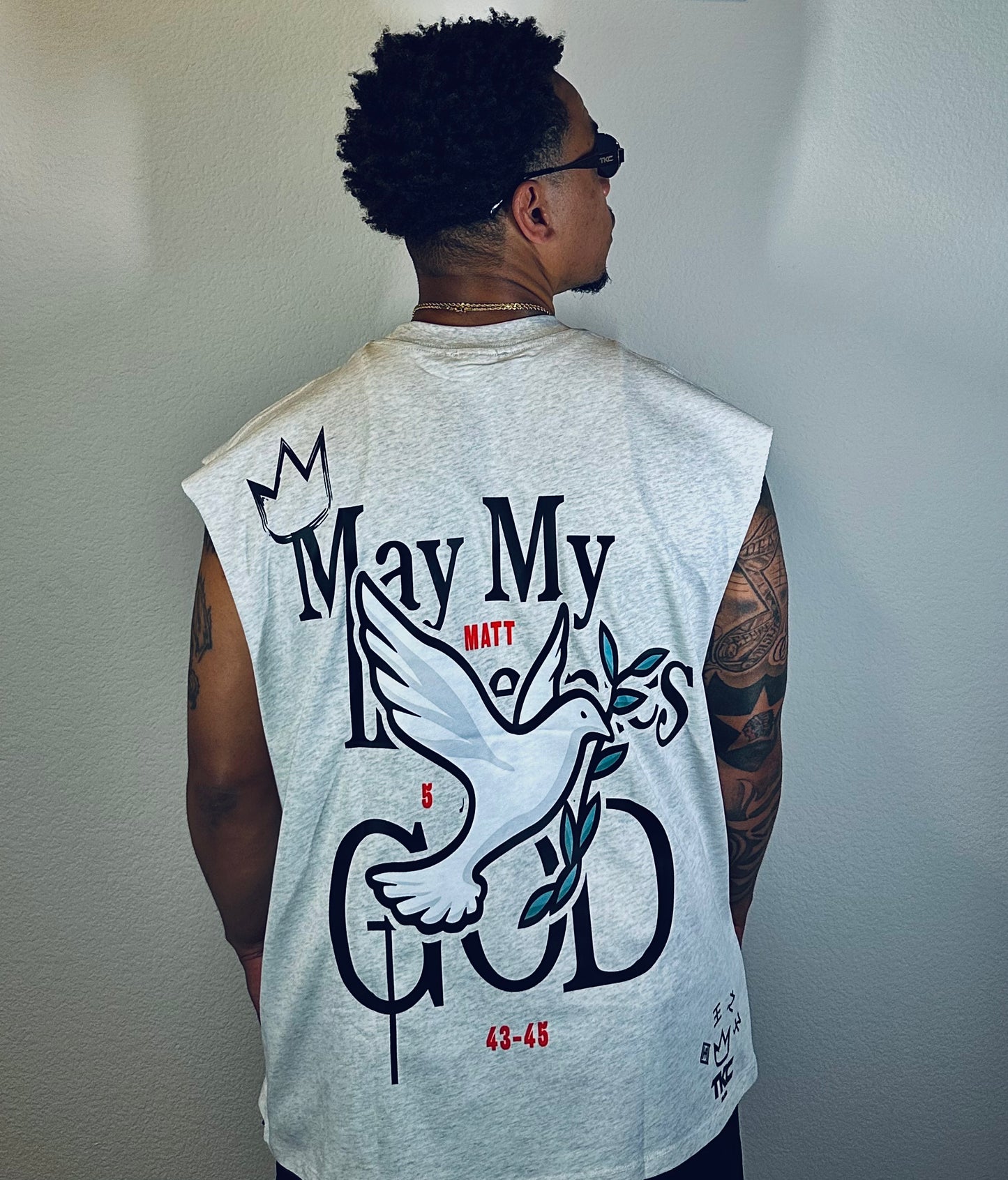 TKC™️May My Enemies Find GOD Super Size Logo - Oversized Cutoff tee