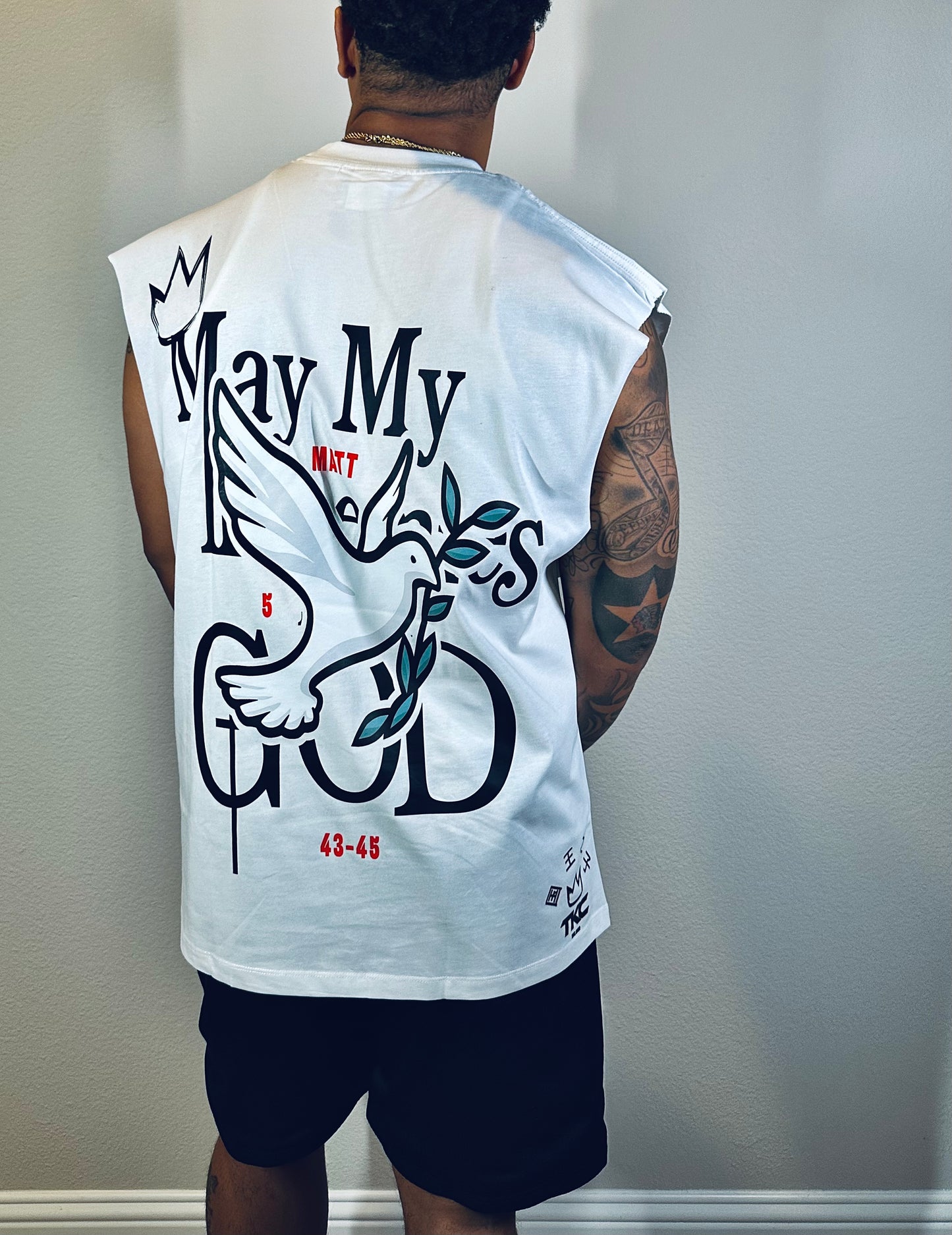 TKC™️May My Enemies Find GOD Super Size Logo - Oversized Cutoff tee