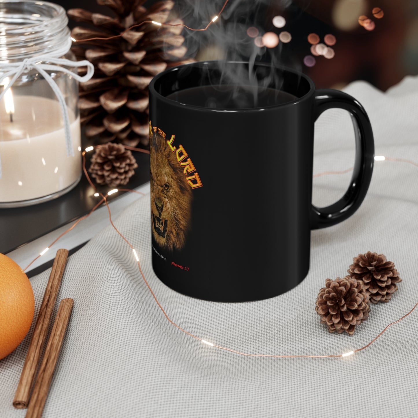 TKC™️  Crown Decor Fear Of The Lord 11oz Black Mug