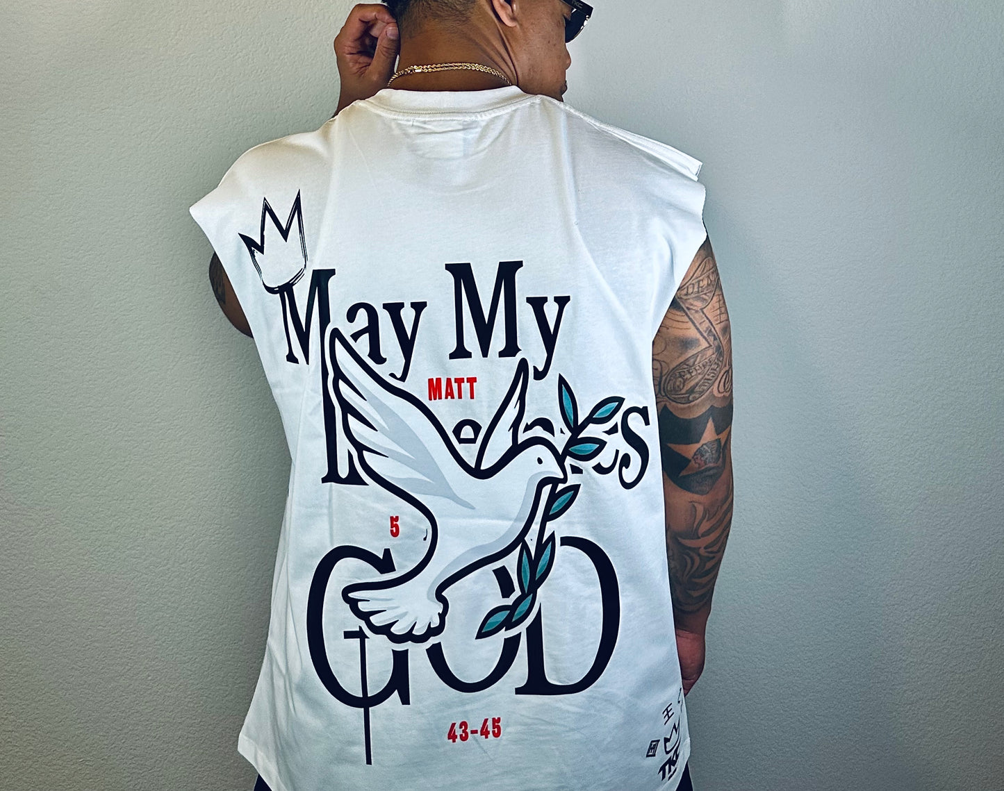 TKC™️May My Enemies Find GOD Super Size Logo - Oversized Cutoff tee