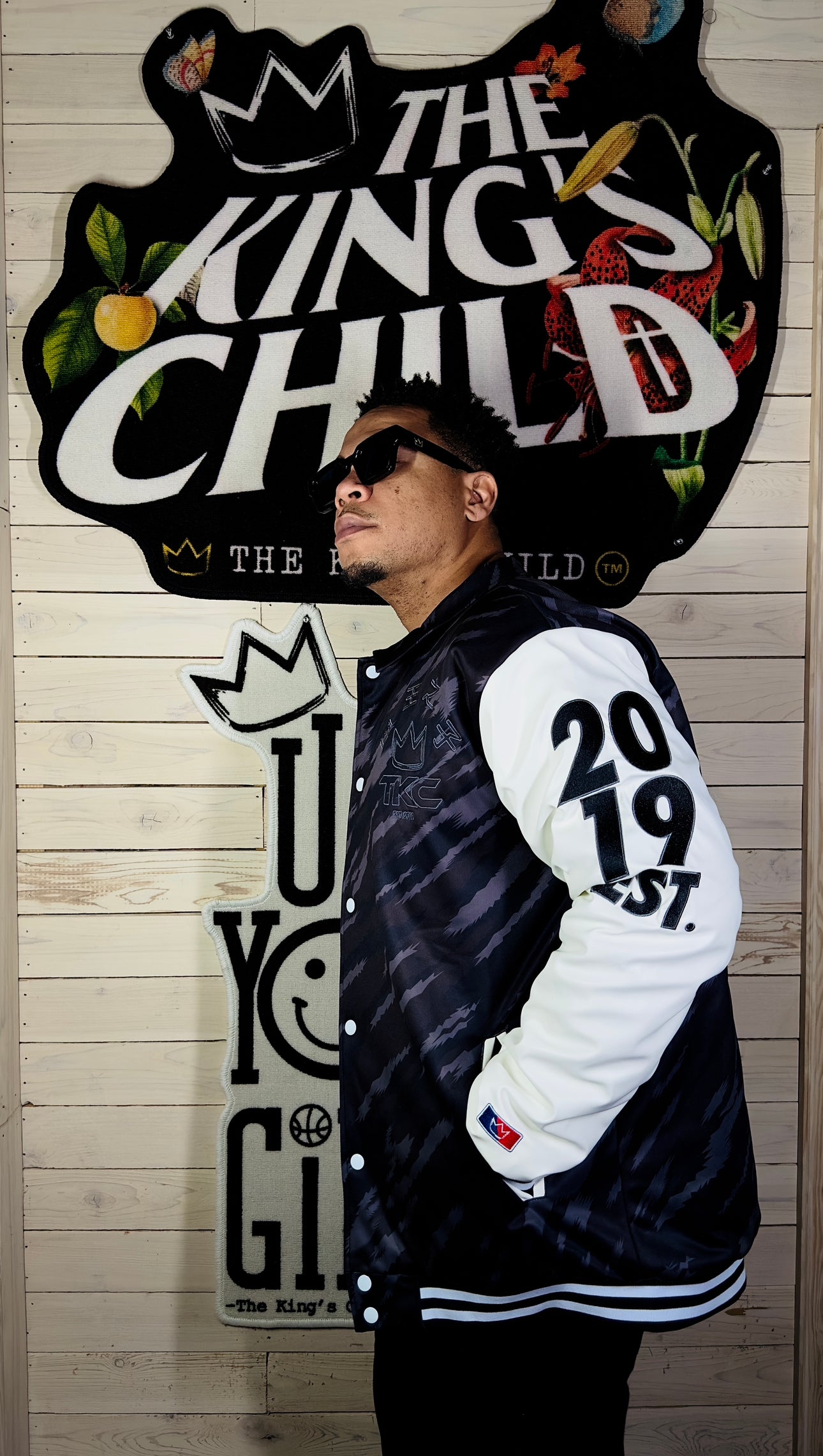 TKC™️ May My Enemies Find GOD Crew Jacket (Black Tiger Stripe Camo)