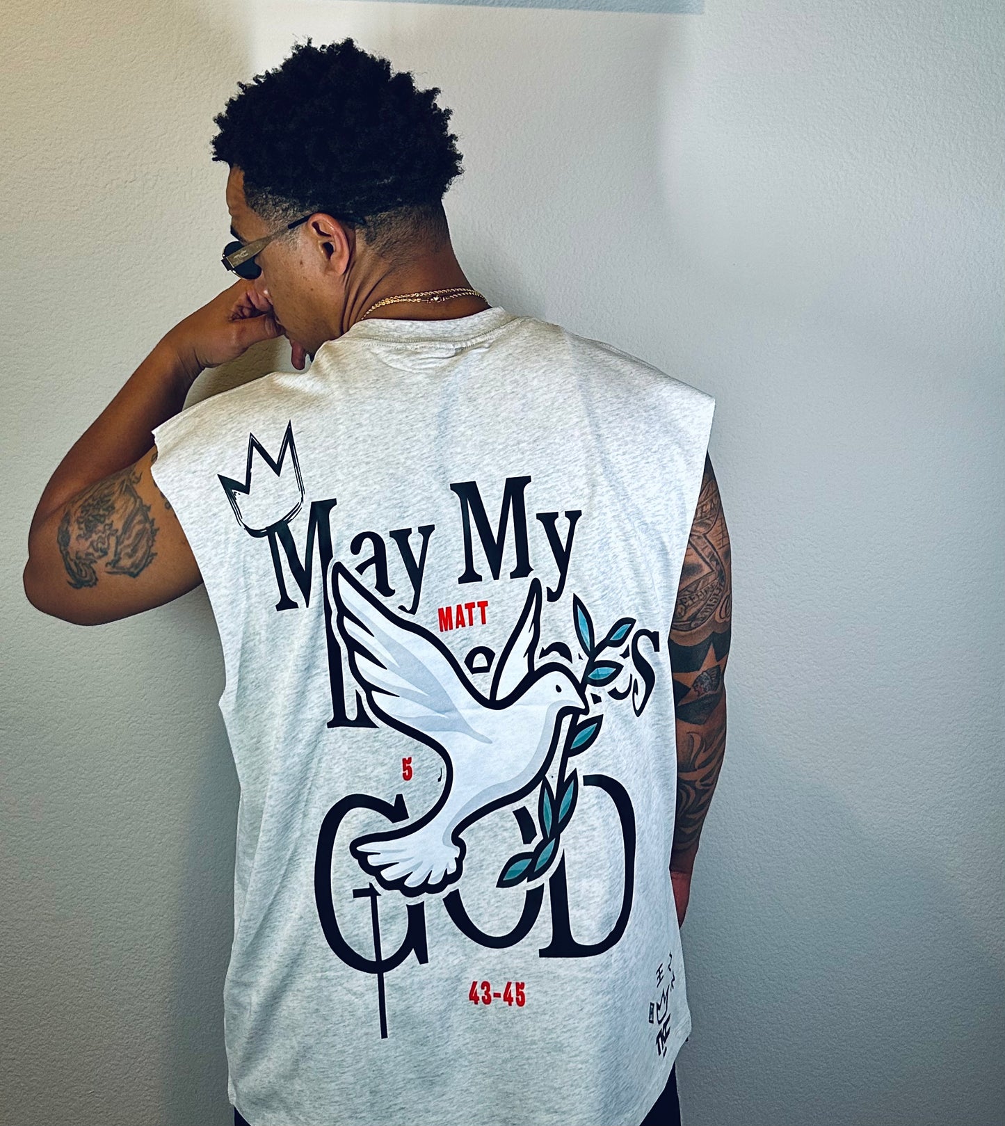 TKC™️May My Enemies Find GOD Super Size Logo - Oversized Cutoff tee