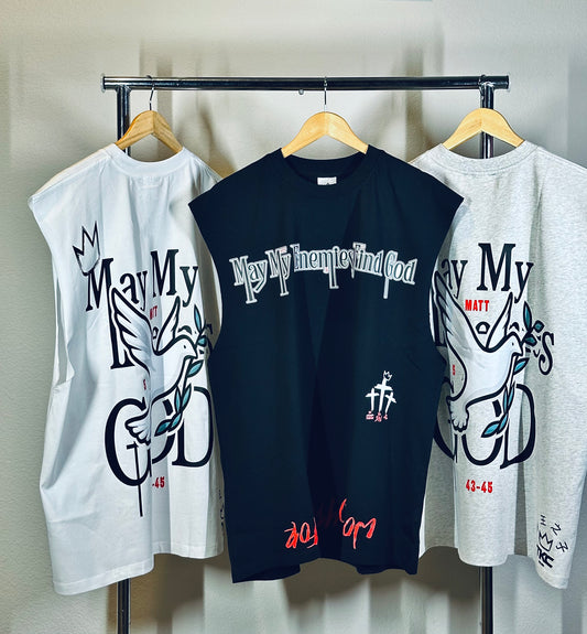 TKC™️May My Enemies Find GOD Super Size Logo - Oversized Cutoff tee