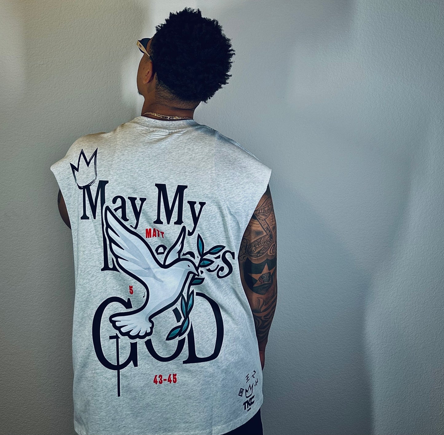 TKC™️May My Enemies Find GOD Super Size Logo - Oversized Cutoff tee