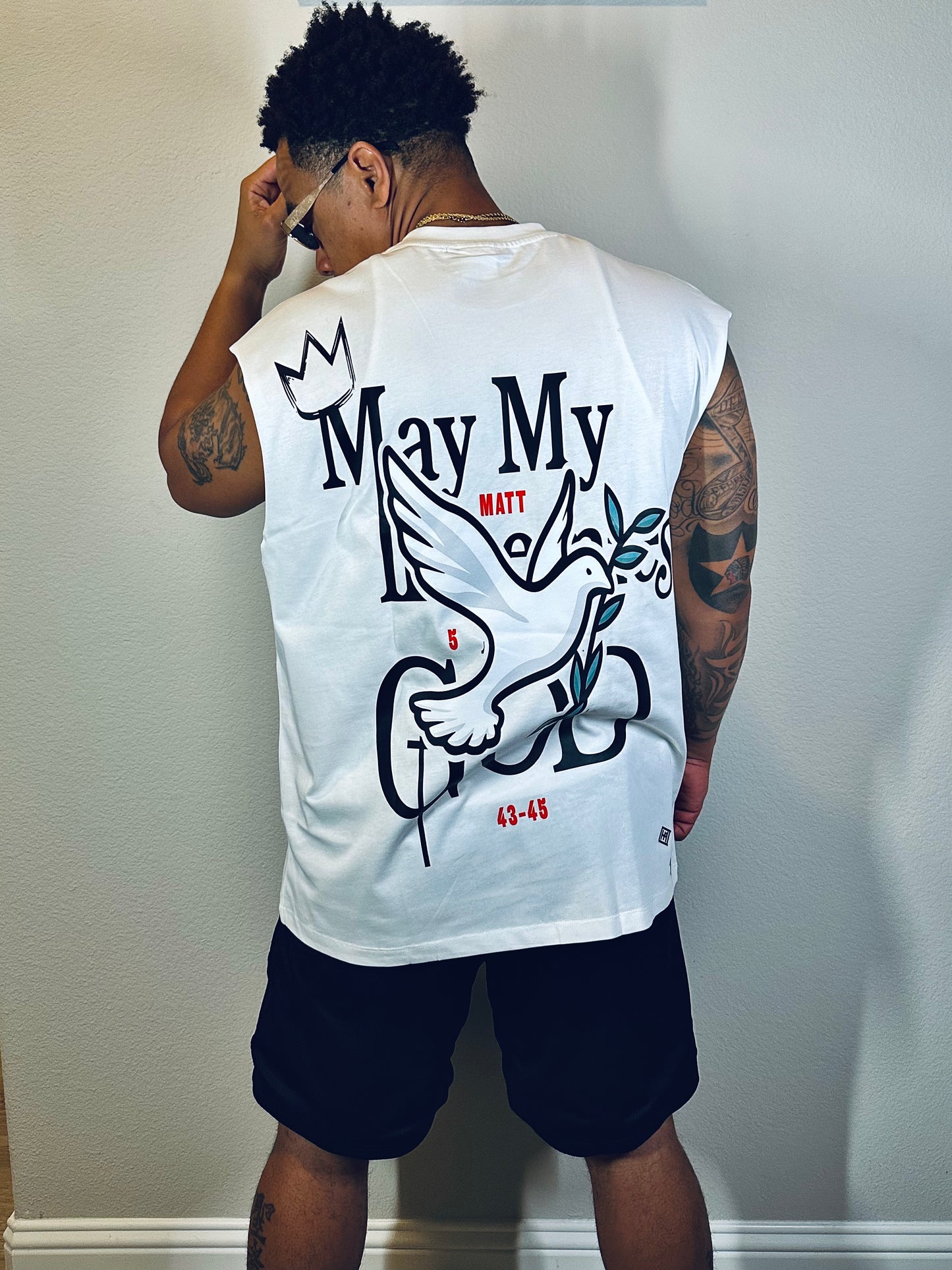 TKC™️May My Enemies Find GOD Super Size Logo - Oversized Cutoff tee