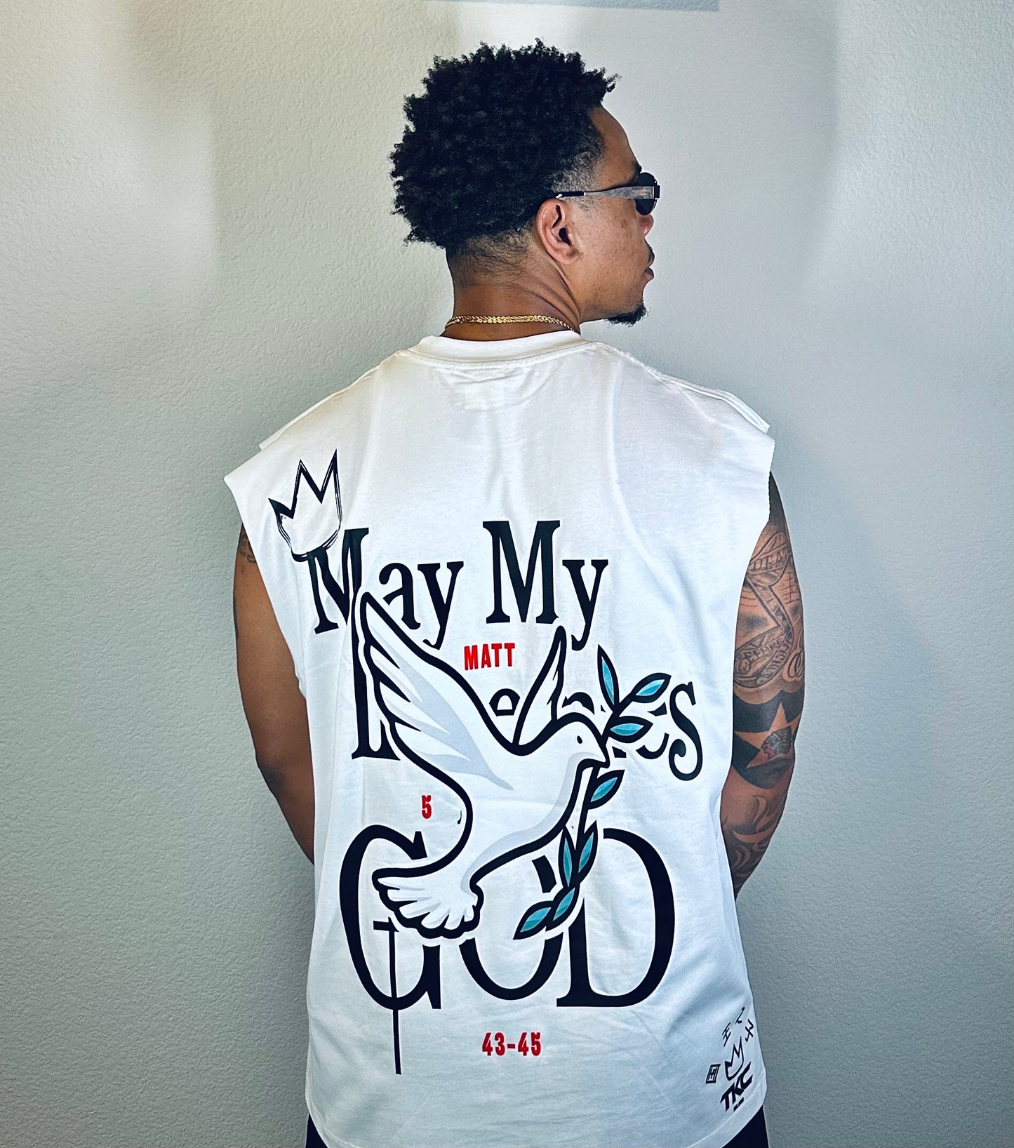 TKC™️May My Enemies Find GOD Super Size Logo - Oversized Cutoff tee