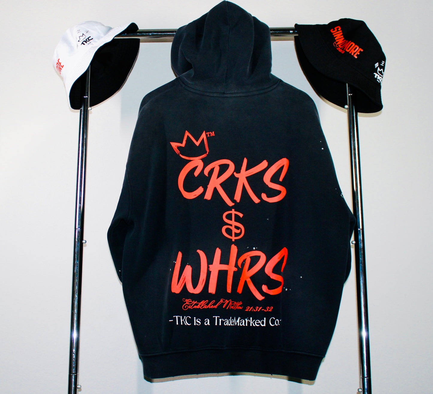TKC™️ SINNOMORE: Crk$ & Whr$ (Vintage Black Hoodie)