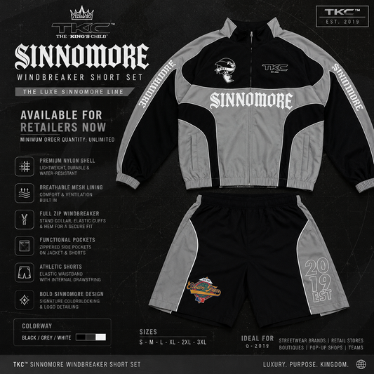 TKC™️ SINNOMORE Wind Breaker Short Set