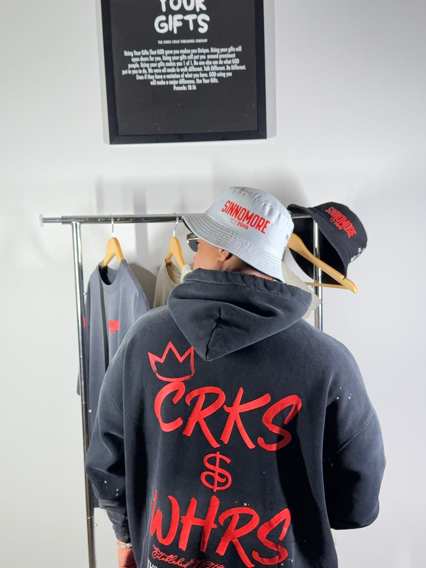TKC™️ SINNOMORE: Crk$ & Whr$ (Vintage Black Hoodie)