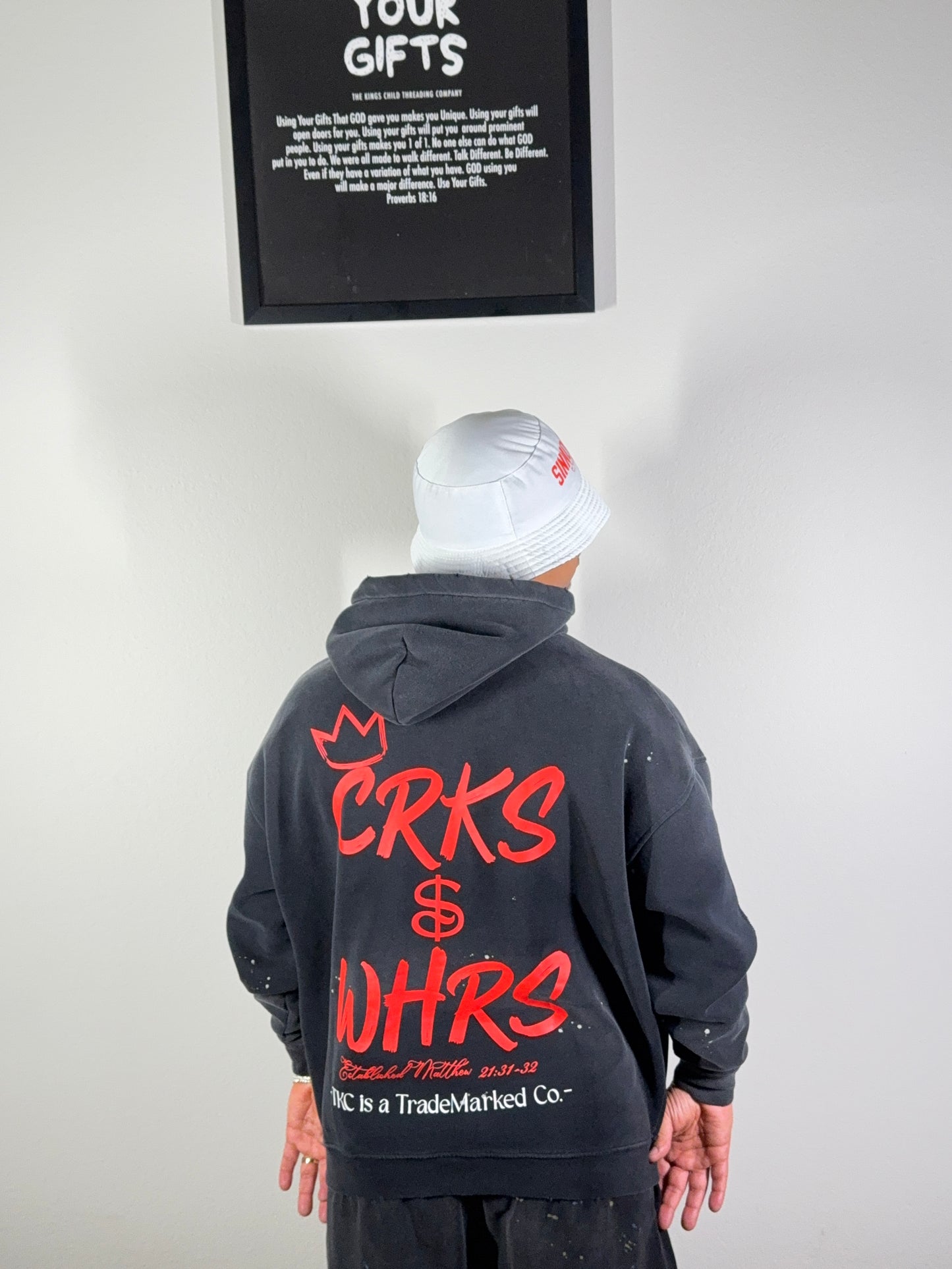 TKC™️ SINNOMORE: Crk$ & Whr$ (Vintage Black Hoodie)
