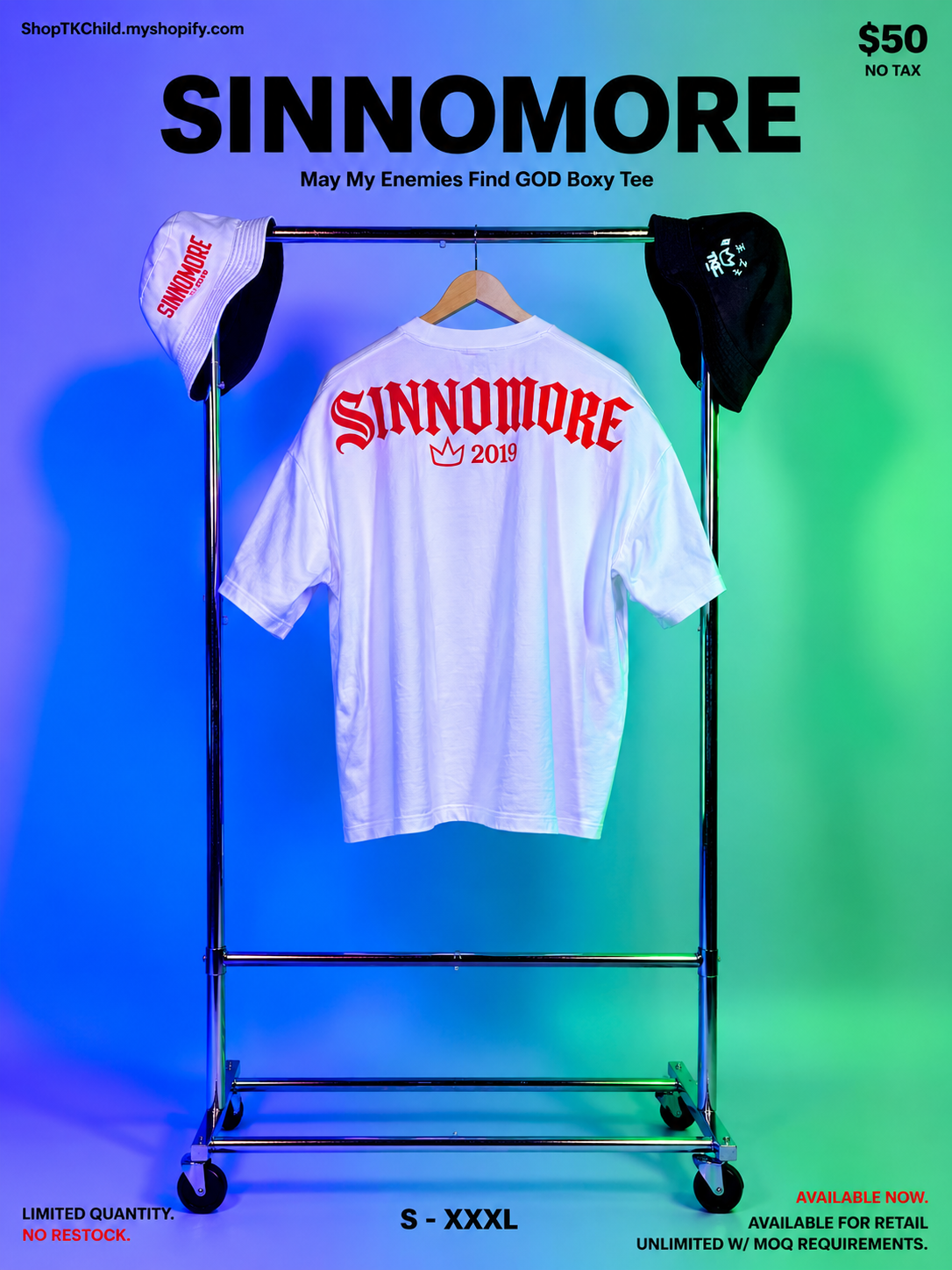 TKC™️ SINNOMORE : May My Enemies Find GOD boxy tee